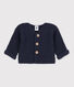 Cardigan bébé tricot point mousse en coton