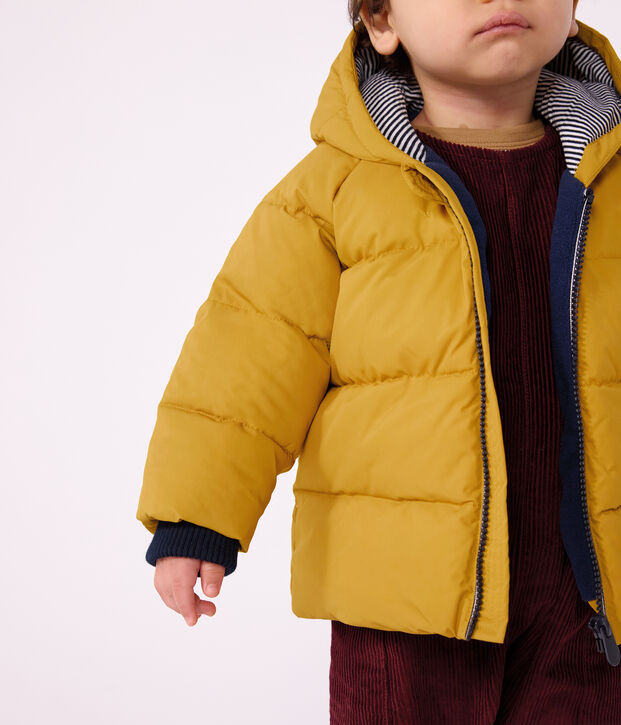 Doudoune b&eacute;b&eacute; en polyester uni jaune