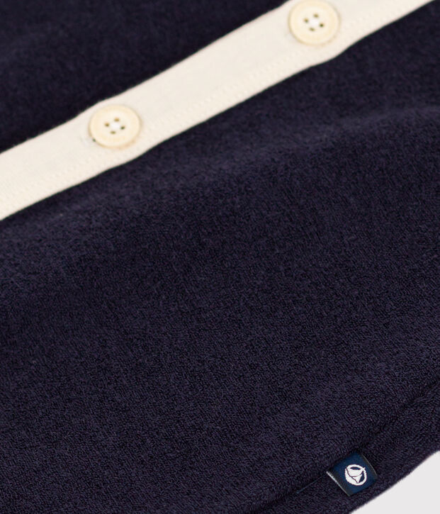 Combinaison courte en bouclette &eacute;ponge b&eacute;b&eacute; bleu