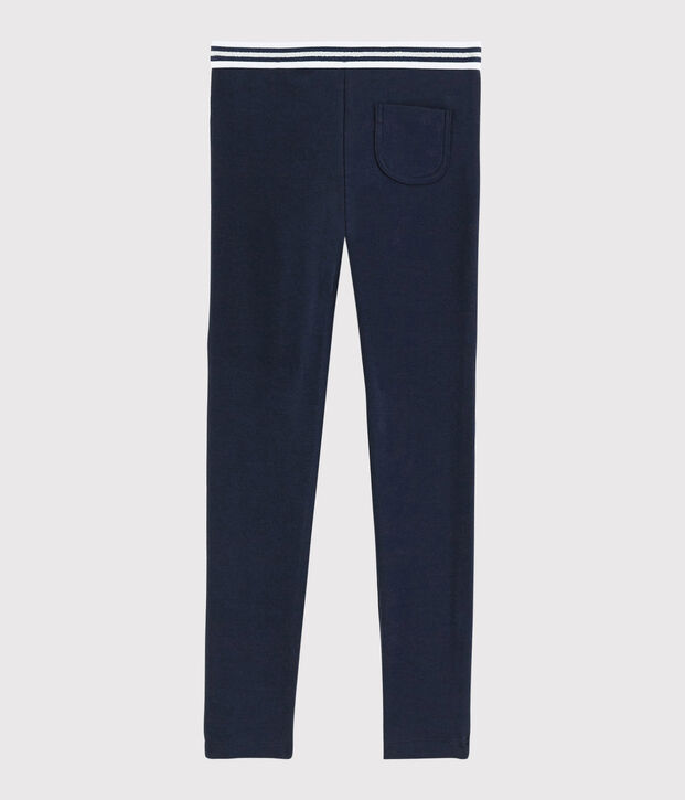 Jegging en coton &eacute;lasthanne enfant fille bleu