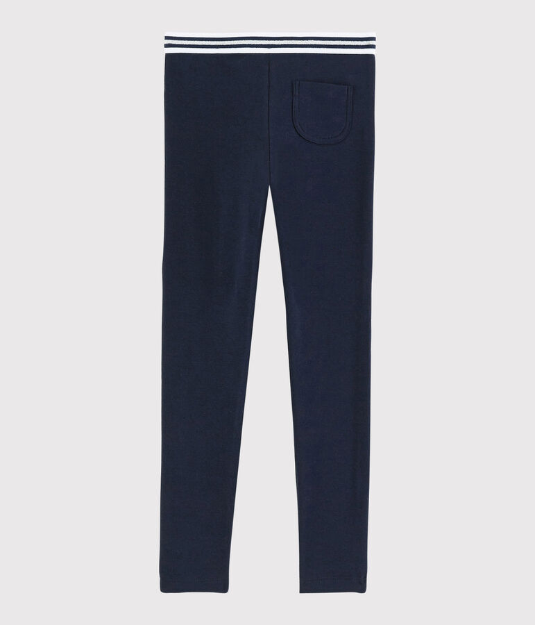 Jegging en coton &eacute;lasthanne enfant fille bleu