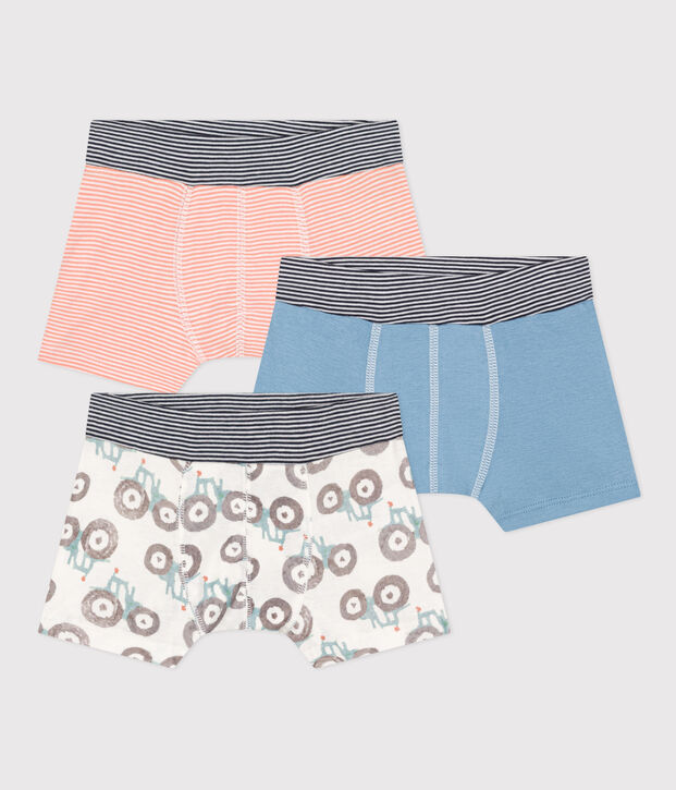 Lot de 3 boxers tracteur en coton petit gar&ccedil;on multicouleur
