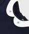 Robe enfant en coton manches courtes unie bleu marine