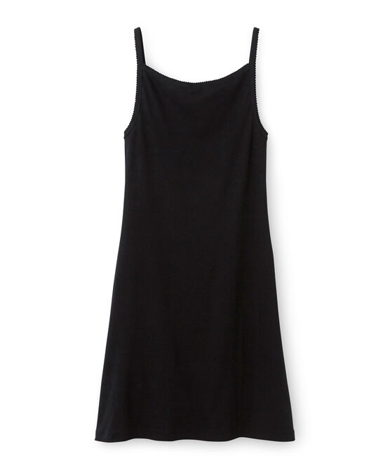 Chemise à bretelles femme coton/laine/soie noir NOIR
