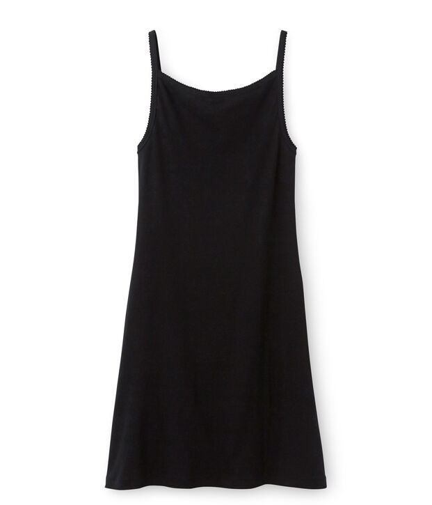 Chemise &agrave; bretelles femme coton/laine/soie noir
