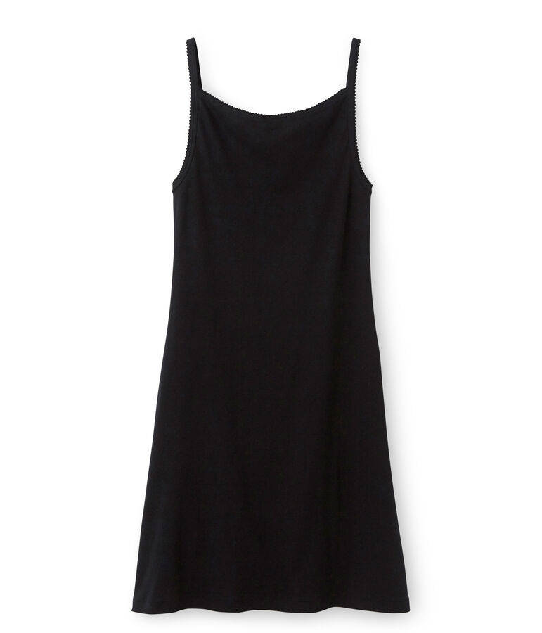Chemise &agrave; bretelles femme coton/laine/soie noir NOIR