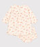 Robe et bloomer bébé imprimés oiseaux en gaze de coton blanc AVALANCHE/ MULTICO