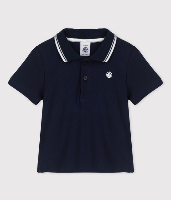 Polo manches courtes bébé garçon bleu SMOKING
