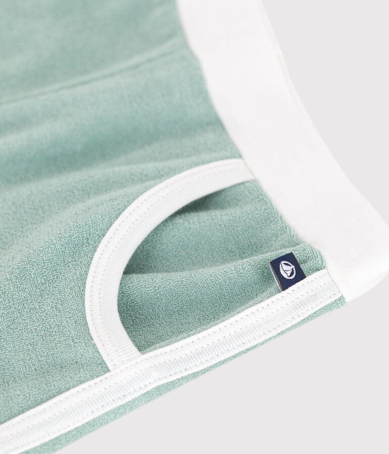 Short enfant en coton &eacute;ponge uni vert PAUL