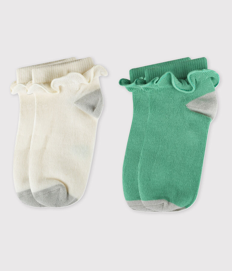 Lot de 2 paires de chaussettes basses enfant fille multicouleur