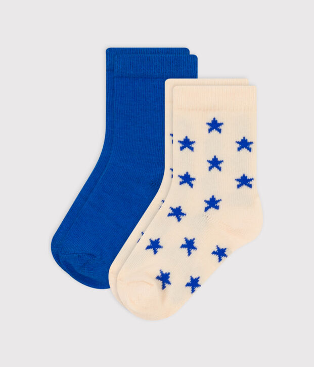Lot de 2 paires de chaussettes &eacute;toiles en jersey de coton b&eacute;b&eacute; multicouleur