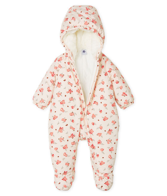 Combipilote microfibre imprimée bébé fille rose FLEUR/blanc MULTICO