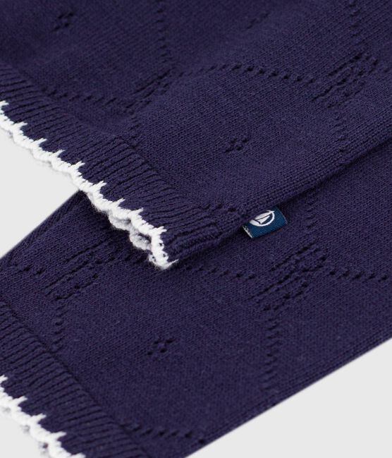 Cardigan enfant en coton uni bleu SOIR