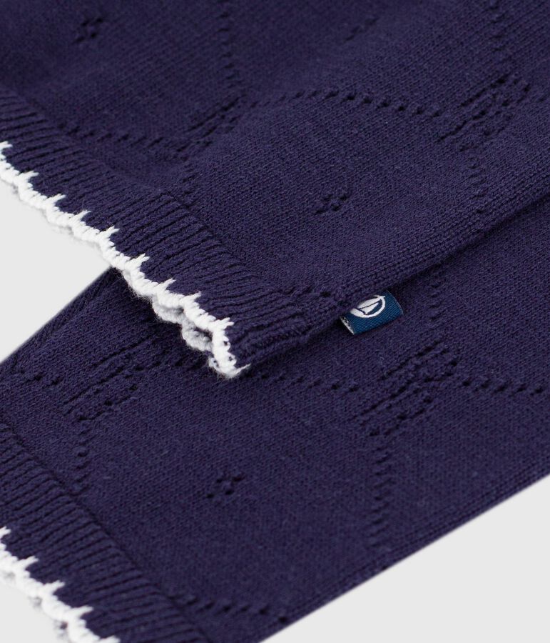 Cardigan enfant en coton uni bleu SOIR