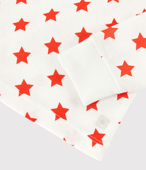 Pyjama imprim&eacute; graphique en coton enfant blanc/rouge