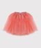 Jupe enfant mi-longue en tulle unie corail