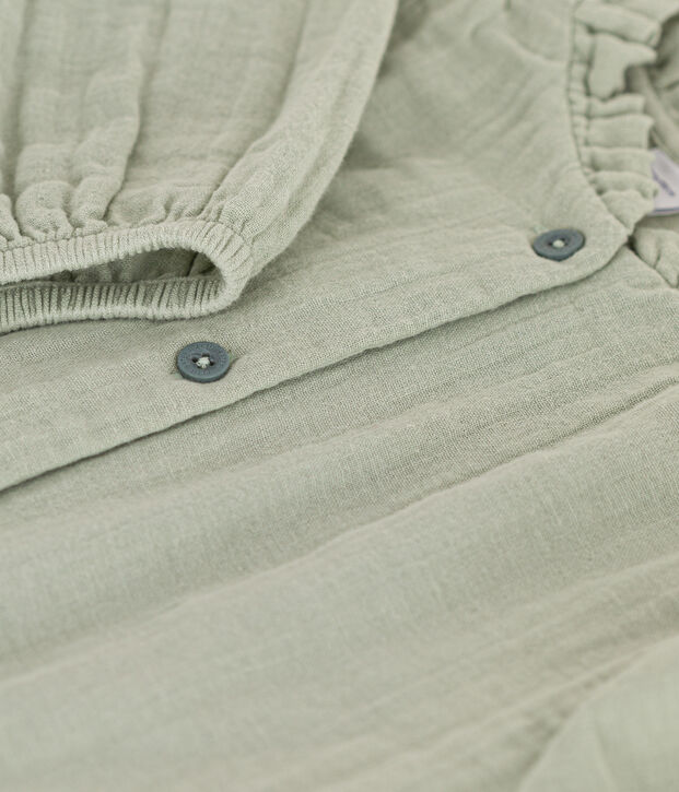Blouse en gaze de coton enfant fille vert