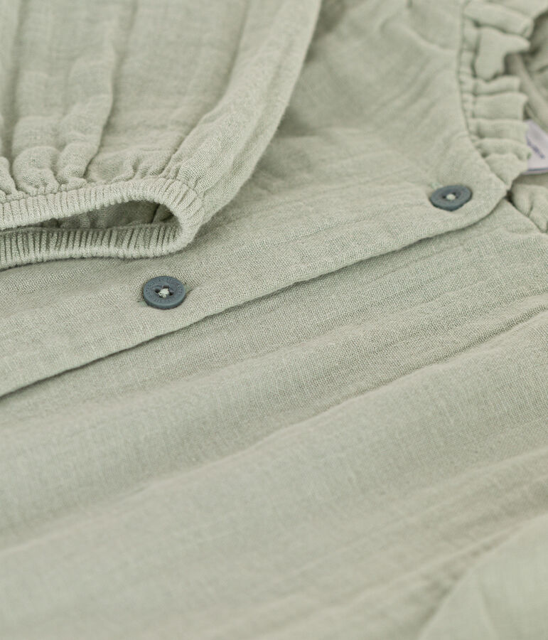 Blouse en gaze de coton enfant fille vert HERBIER