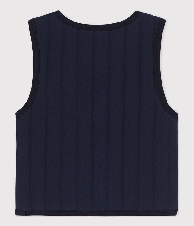 Veste sans manche en tubique enfant fille / gar&ccedil;on bleu marine