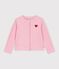 Cardigan enfant en coton uni rose