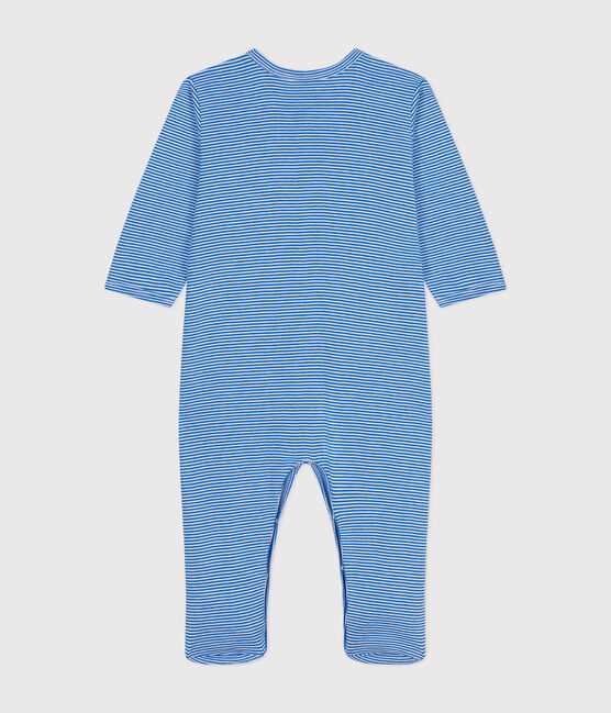 Pyjama à rayures en coton bébé DELPHINIUM/ MARSHMALLOW