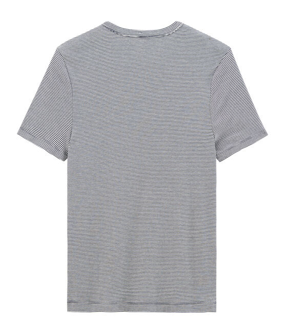 Tee shirt manches courtes col rond homme bleu SMOKING/blanc MARSHMALLOW
