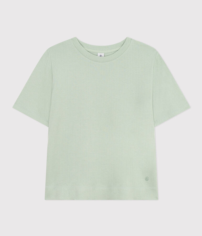 Tee-shirt le Boxy en coton femme vert HERBIER