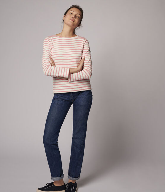 Marinière iconique Femme blanc MARSHMALLOW/rose GRETEL