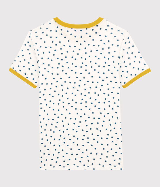 T-shirt col rond à pois en coton  Femme blanc MARSHMALLOW/ MALLARD