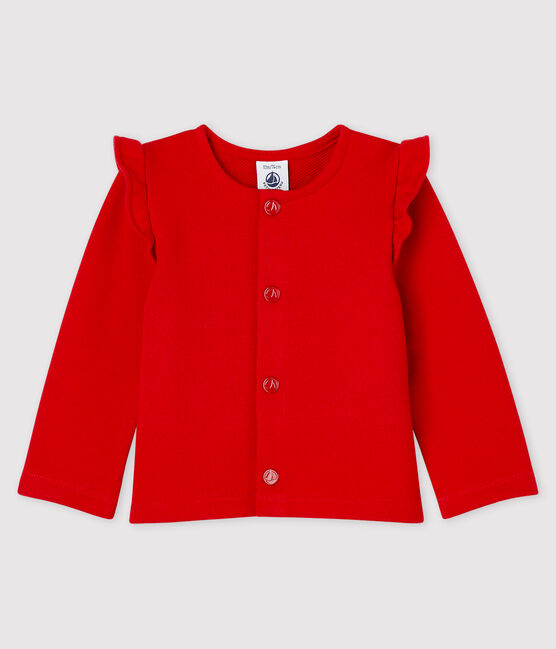 Cardigan en molleton bébé fille rouge TERKUIT
