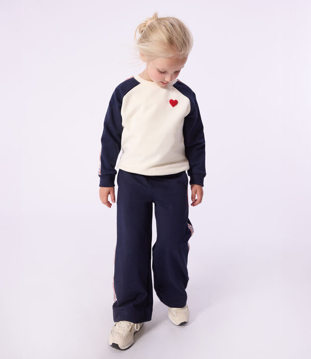Sweatshirt enfant en coton blanc cass&eacute;