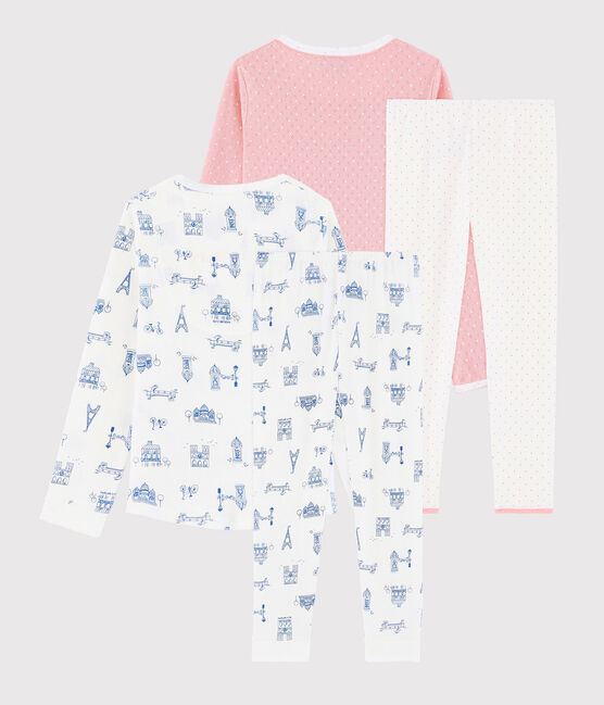 Lot de 2 pyjamas petite fille en côte variante 1