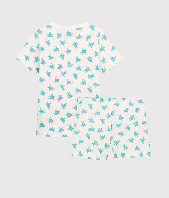 Pyjacourt petite fille-petit garçon en coton blanc MARSHMALLOW/blanc MULTICO
