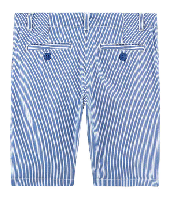 Bermuda enfant garçon bleu SURF/blanc ECUME