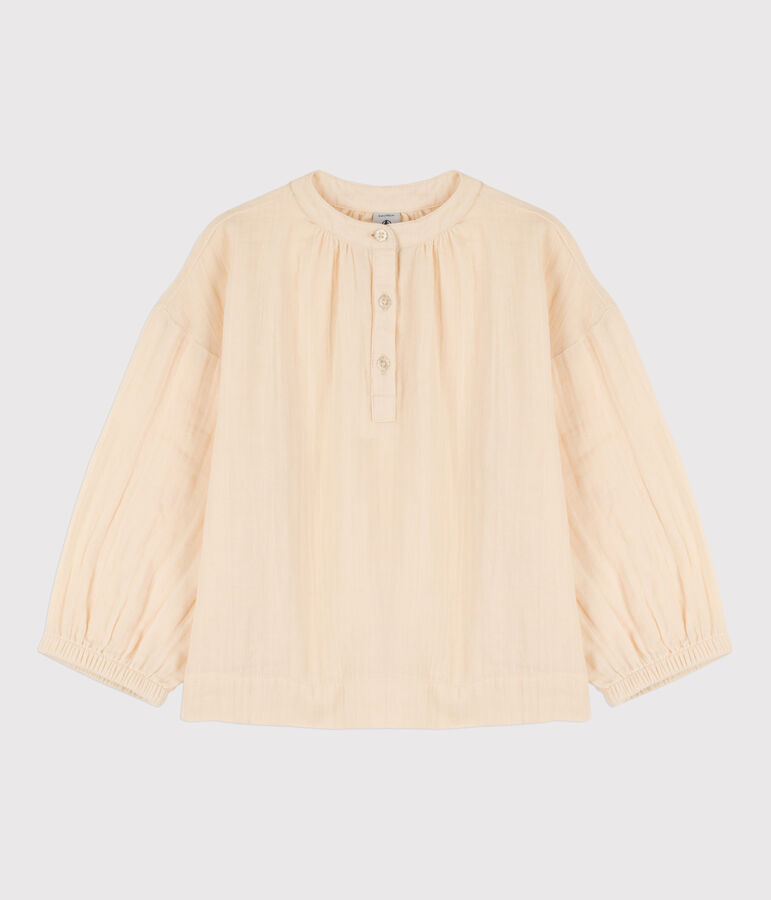 Blouse en gaze de coton enfant fille &eacute;cru AVALANCHE