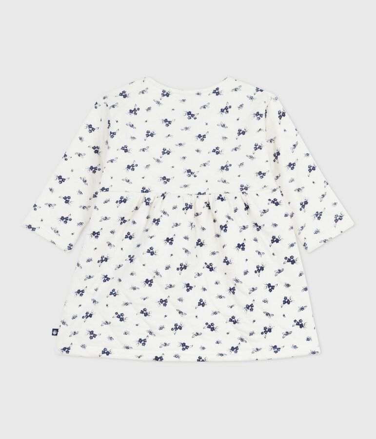 Robe b&eacute;b&eacute; en coton manches longues imprim&eacute;e fleurs bleu MILK/ SOIR