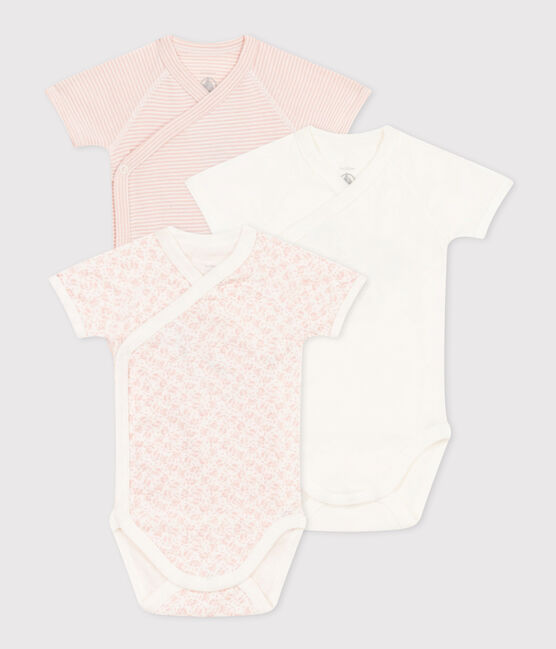 Lot de 3 bodies croisés manches courts en coton bébé variante 2