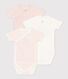 Lot de 3 bodies croisés manches courts en coton bébé
