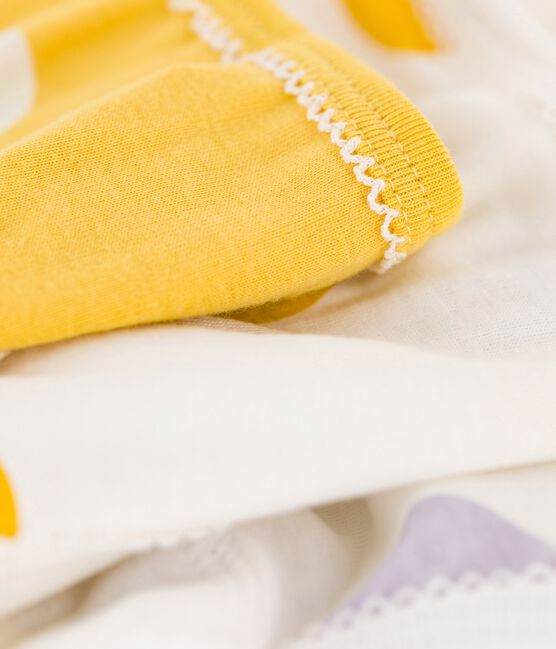Lot de 3 culottes petite fille à pois en coton variante 1