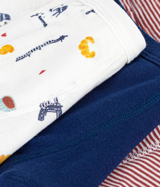 Lot de boxers enfant en coton à ceinture colletée imprimé Paris variante 1