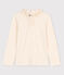 Tee-shirt manches longues en coton enfant fille écru AVALANCHE