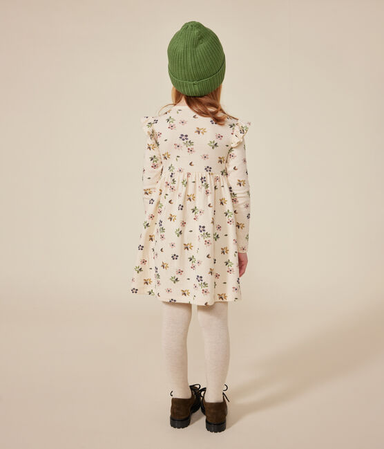 Robe manches longues en tubique enfant fille blanc AVALANCHE/ MULTICO