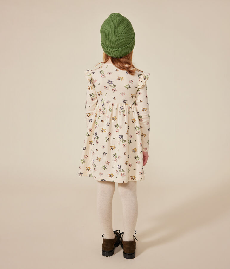 Robe manches longues en tubique enfant fille blanc AVALANCHE/ MULTICO