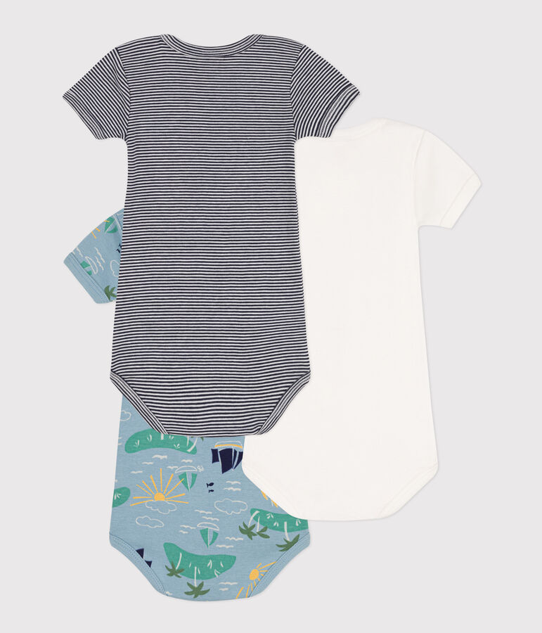 Lot de 3 bodies manches courtes explorateurs en coton multicouleur