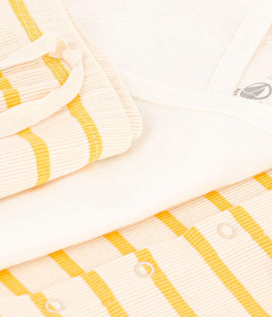 Ensemble à rayure marinière en coton bébé jaune AVALANCHE/blanc DAISY