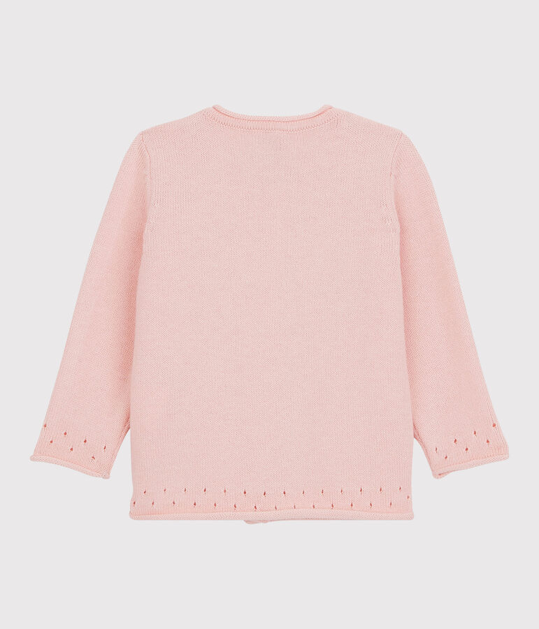 Cardigan en tricot b&eacute;b&eacute; rose MINOIS