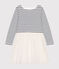 Robe en tubique et tulle enfant fille blanc MARSHMALLOW/blanc MULTICO