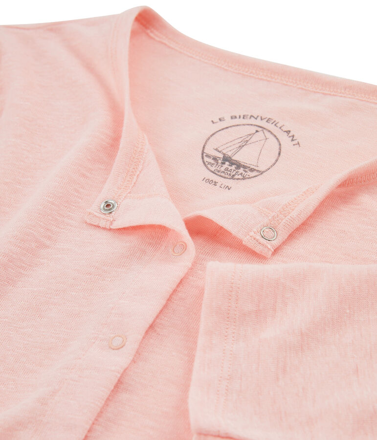Cardigan femme en lin rose