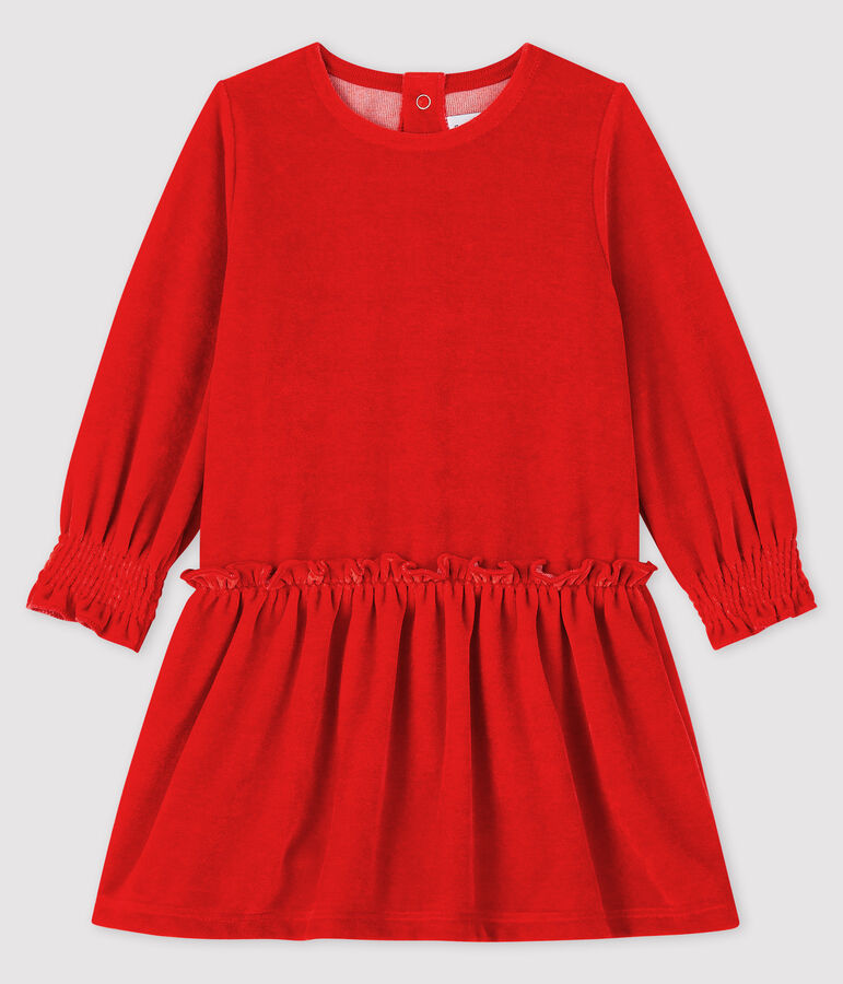 Robe manches longues b&eacute;b&eacute; fille rouge
