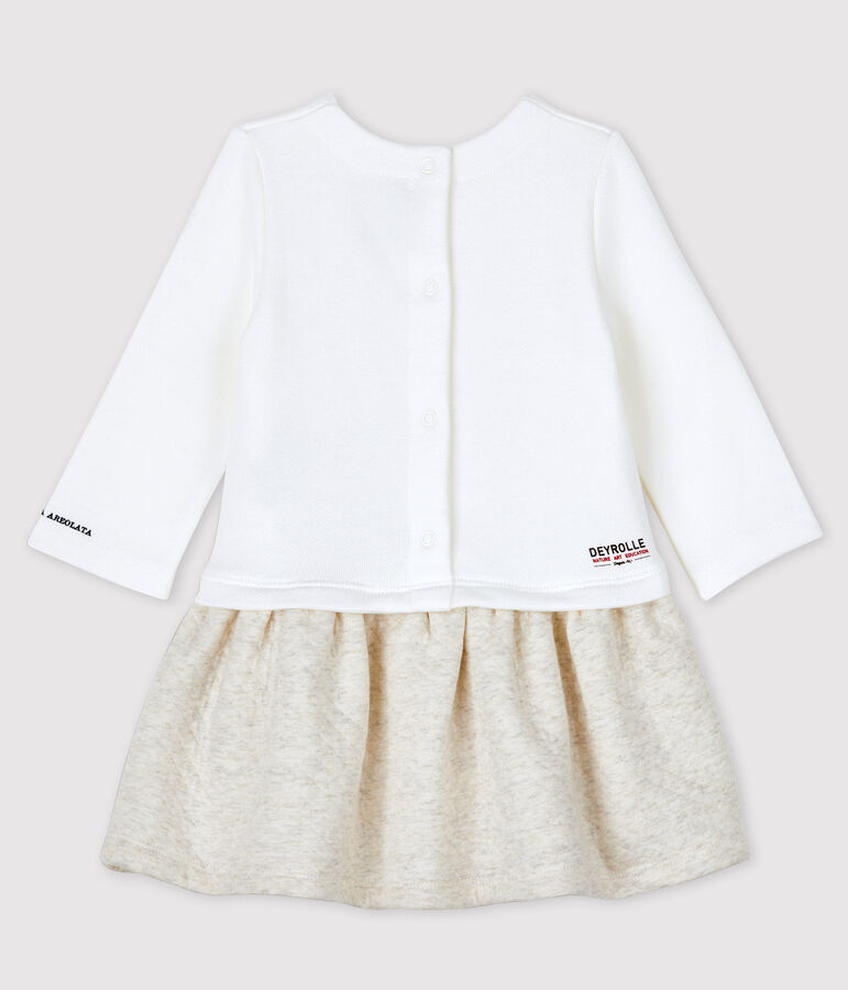 Robe b&eacute;b&eacute; fille Petit Bateau x Deyrolle blanc MARSHMALLOW